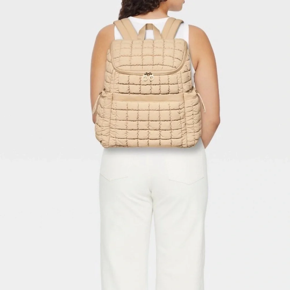 New without tags: Universal Threads Puffer Bagpack in Tan. MSRP $40 - Picture 3 of 7